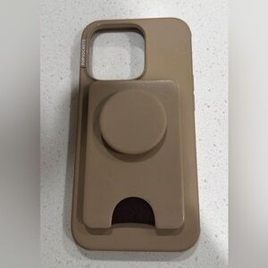 PopSocket Phone Case with Built-in PopGrip in Taupe Brown